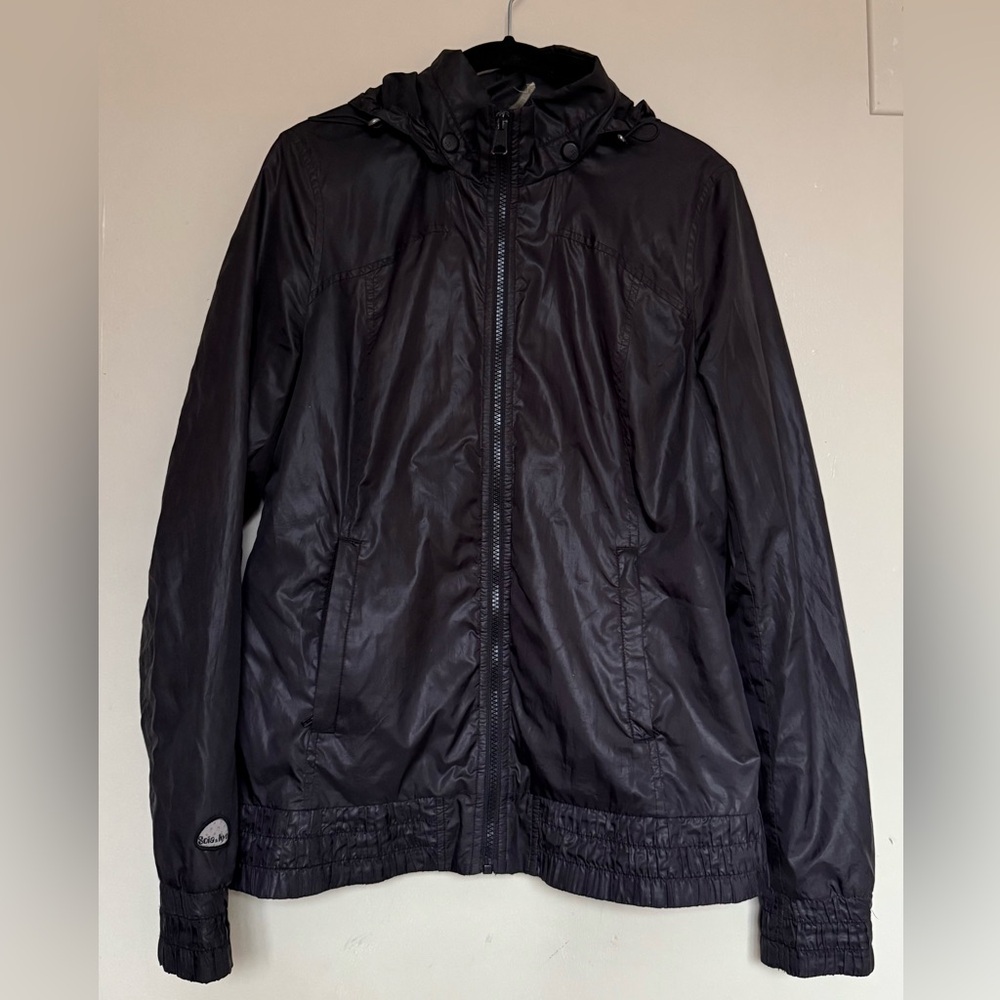 Lightweight Black Hooded Windbreaker Jacket